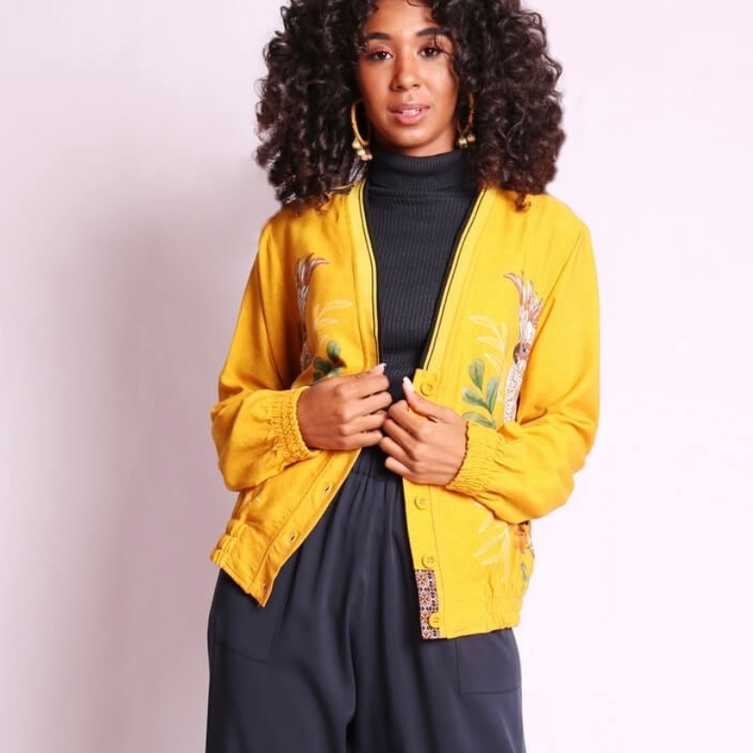 Spring Yellow Bomber Jacket